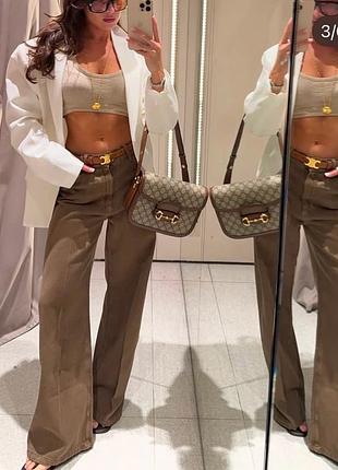 Стильные коричневые джинсы zara