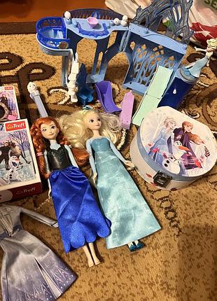 Ігровий набір frozen 4 ляльки, пазли, будиночок, шкатулка