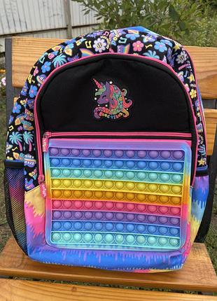 Шкільний рюкзак smiggle з единорогом та pop it