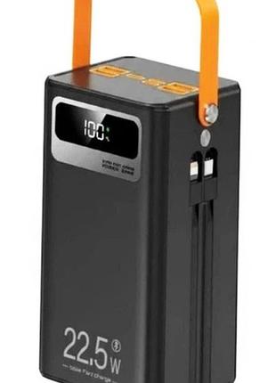 Повербанк wuw-tugii y105 powerbank портативний акумулятор швидка зарядка 50 000 mah led-індикація чорний