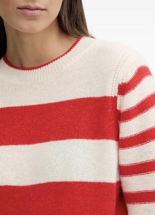 Новий.светр в смужку з вовни marc o’polo 100% wool crew sweater striped ecru red