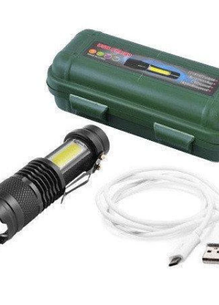 Світлодіодний потужний ручний ліхтар police bl-525 cob акумуляторний ліхтарик з бічним світлом