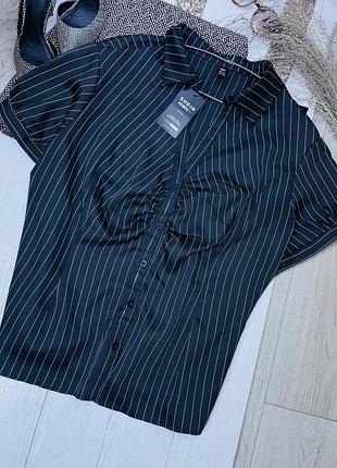 Нова сорочка shein 7xl сорочка великого розміру чорна сорочка в смужку жіноча сорочка батал