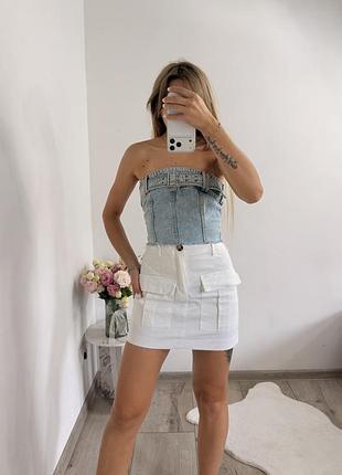 Zara спідниця джинсова біла