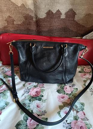 Роскошная кожаная сумка michael kors alessa large satchel.