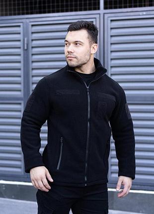 Толстовка флисовая pobedov voin с липучками черный