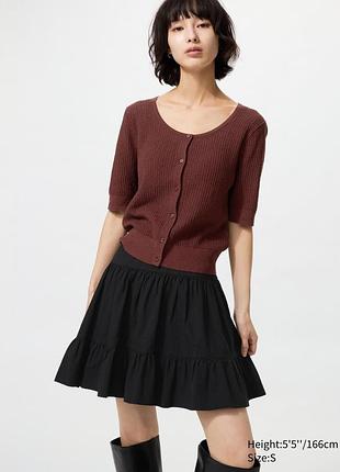 Мини-юбка из жатой ткани uniqlo
