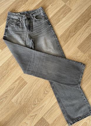 Джинси жіночі , zara , wild leg , 36 , сірі .