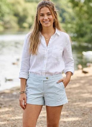 Женские хлопковые шорты j.crew с вышивкой «лебеди»