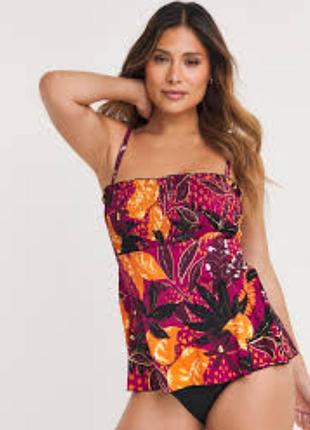 Брендовый слитный купальник-платье (swimdress) с ярким тропическим принтом от magisculpt