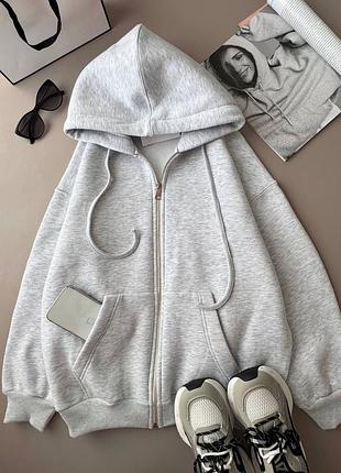 Комфортне худі на замку з подвійним капюшоном, oversize s–xl, багато кольорів