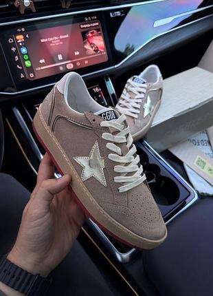 Замшеві жіночі кеди golden goose suede ball star sneakers beige suede