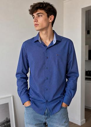 Класична синя сорочка tommy hilfiger оригінал в ідеалі