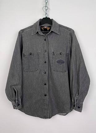 Harley davidson vintage washed женская винтажная серая рубашка