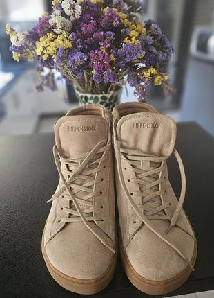 Оригинальные замшевые ботинки birkenstock bend mid 42 стелька 27 см / кеды биркеншток бежевые