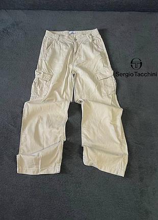 Штарны карго sergio taccini бежевого цвета брюки y2k sk8 m