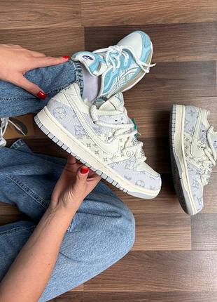 Nike sb dunk low x louis vuitton white blue