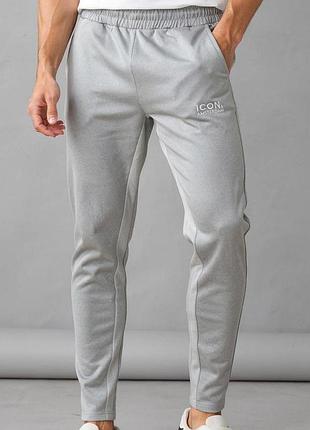 Мягкая эластичность 💫 брюки icon amsterdam ⚡ серые джоггеры s-m 👖 мужские спортивные штаны на резинке