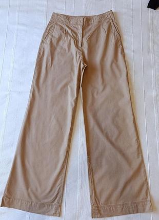 Calvin klein женские бежевые широкие брюки хлопок р.36/s/m