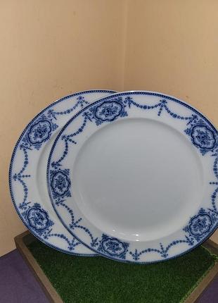 Пара антикварных больших тарелок cetem ware (maling), Англия 1908 г., 27 см