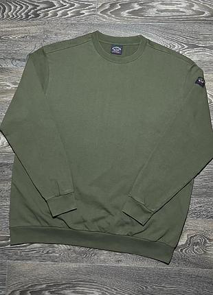 Свитшот paul&shark patch logo khaki cotton