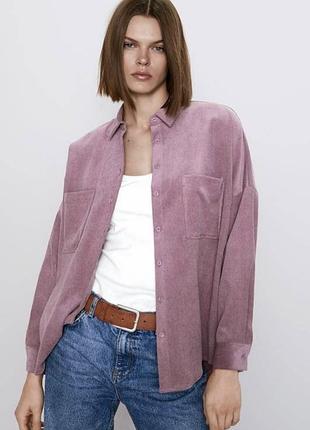 Сорочка оверсайз мікровельвет від zara