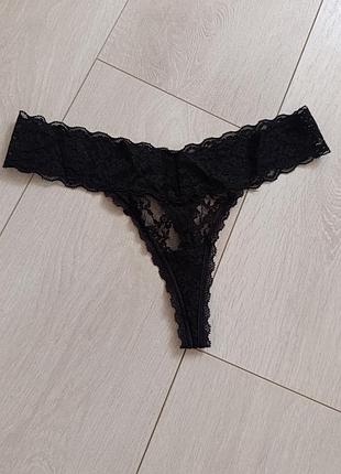 Черные трусики ажурные стринги кружевные бикини кружные танга s c 8 36 44