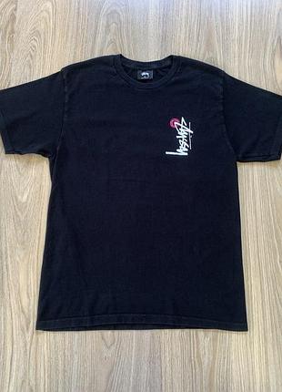 Мужсккая оригинальная хлопковая футболка с принтом stussy buana stock black