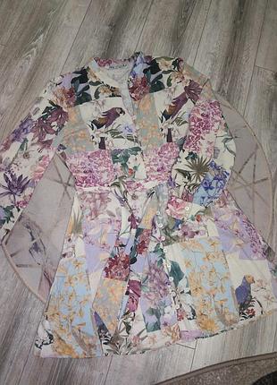 Льняное платье zara, размер м