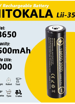 Акумулятор liitokala 35a-jt 18650 3500mah оригінал