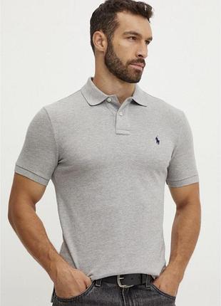 Чоловіче поло polo ralph lauren (сіре)