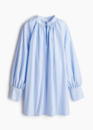Хлопковое платье рубашка свободного кроя h&amp;m