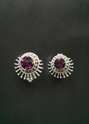 Винтажные серьги клипсы яркий рассвет ссср