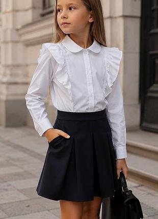 Рубашка для девочки белая блузка