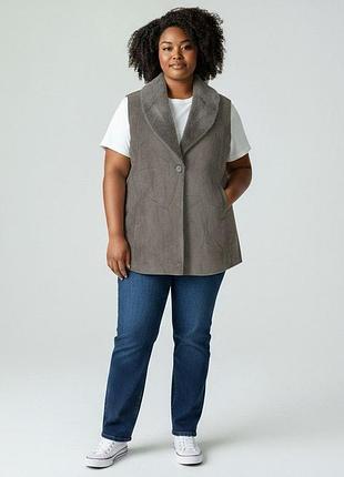 Женский жилет eivissa woman 1x (xl/xxl (50-52)) с меховым воротником, серый