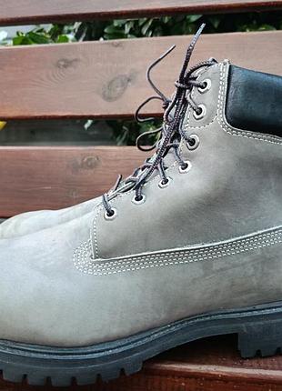 Мужские водонепроницаемые ботинки timberland guaranteed waterproof из премиального серого нубука.