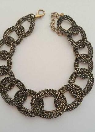 Массивное винтажное колье-цепочка латунь (chunky chain necklace)