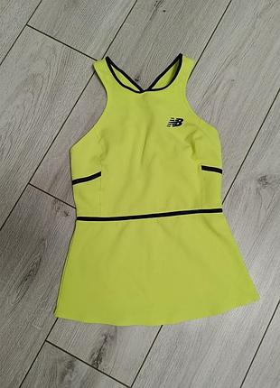 Яркая теннисная майка new balance tournament tank (неоновый/желтый)