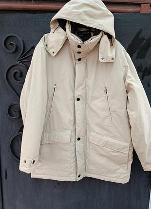 Чоловіча демісезонна куртка protection casual (розмір 54 / xl-2xl), бежева з капюшоном