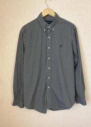 Сорочка polo ralph lauren чоловіча, клітинка, l, бавовна