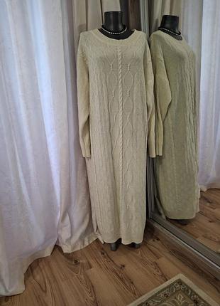 Комфортное вязаное платье 👗 большого размера
