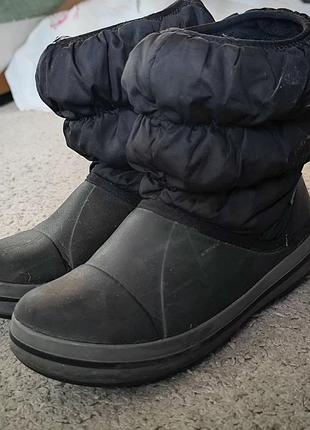 Дитячі зимові чоботи crocs j1 дутики оригінал (32-33 розмір) | сапожки