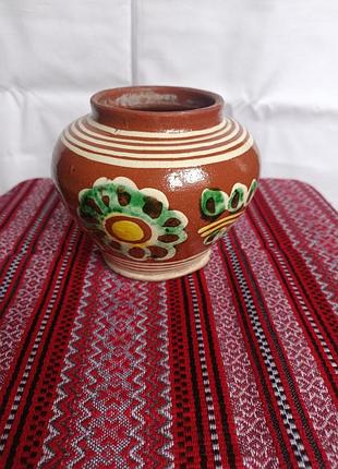 Горщик (макітра) гуцульський, вінтажна косівська кераміка. 1970-ті роки.