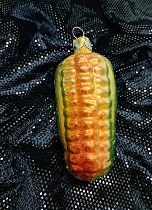 Вінтаж скляна ялинкова іграшка "кукурудза" срср. винтажная стеклянная ёлочная игрушка "кукуруза"