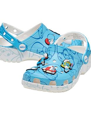 Тапочки дитячі crocs classic the smurfs blue 210820-90h