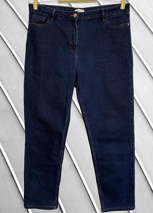 Женские темно-синие джинсы мом papaya u918 xl xxl 52 54 оригинал папайя высокая посадка mom jeans хлопок стрейч 54