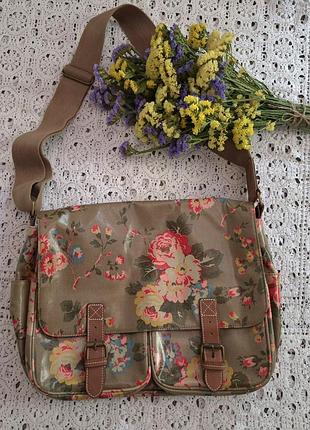 🌸 стильна та містка сумка-месенджер cath kidston з квітковим принтом