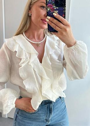 Повітряна блуза з воланами zara