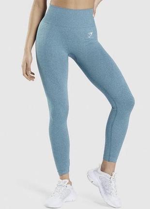 Спортивные леггинсы в голубом меланжевом оттенке от gymshark
