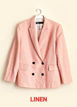 Свободного кроя льняной пиджак zara